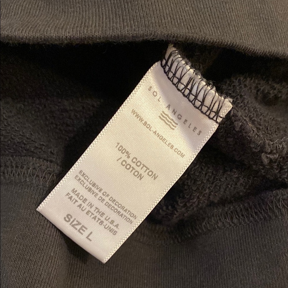 SOL ANGELES ANTHROPOLOGIEVintyge  Black Bonita Sweatshirt. Size L - Picture 7 of 11